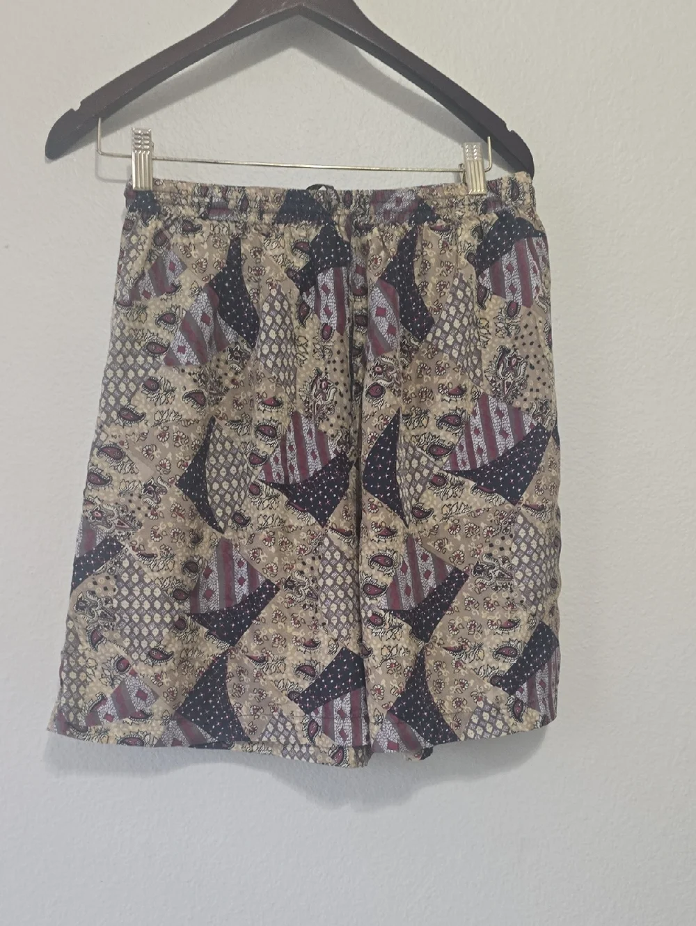 Robert Stock Silk Patchwork‎ Print Elastic Waist Shorts Underware M